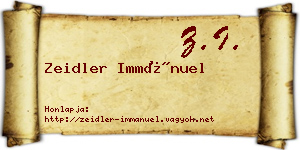 Zeidler Immánuel névjegykártya